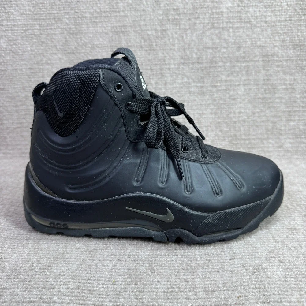 Nike Air Bakin‎ Posite 'Triple Black' Youth 5.5Y Black Hiking Boots 415116-002
